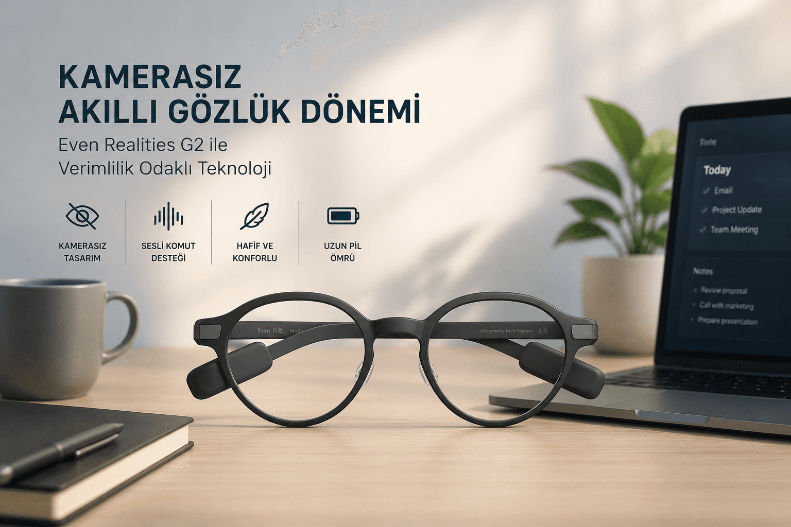 Kamerasız Akıllı Gözlük Dönemi: Even Realities G2 ile Verimlilik Odaklı Teknoloji