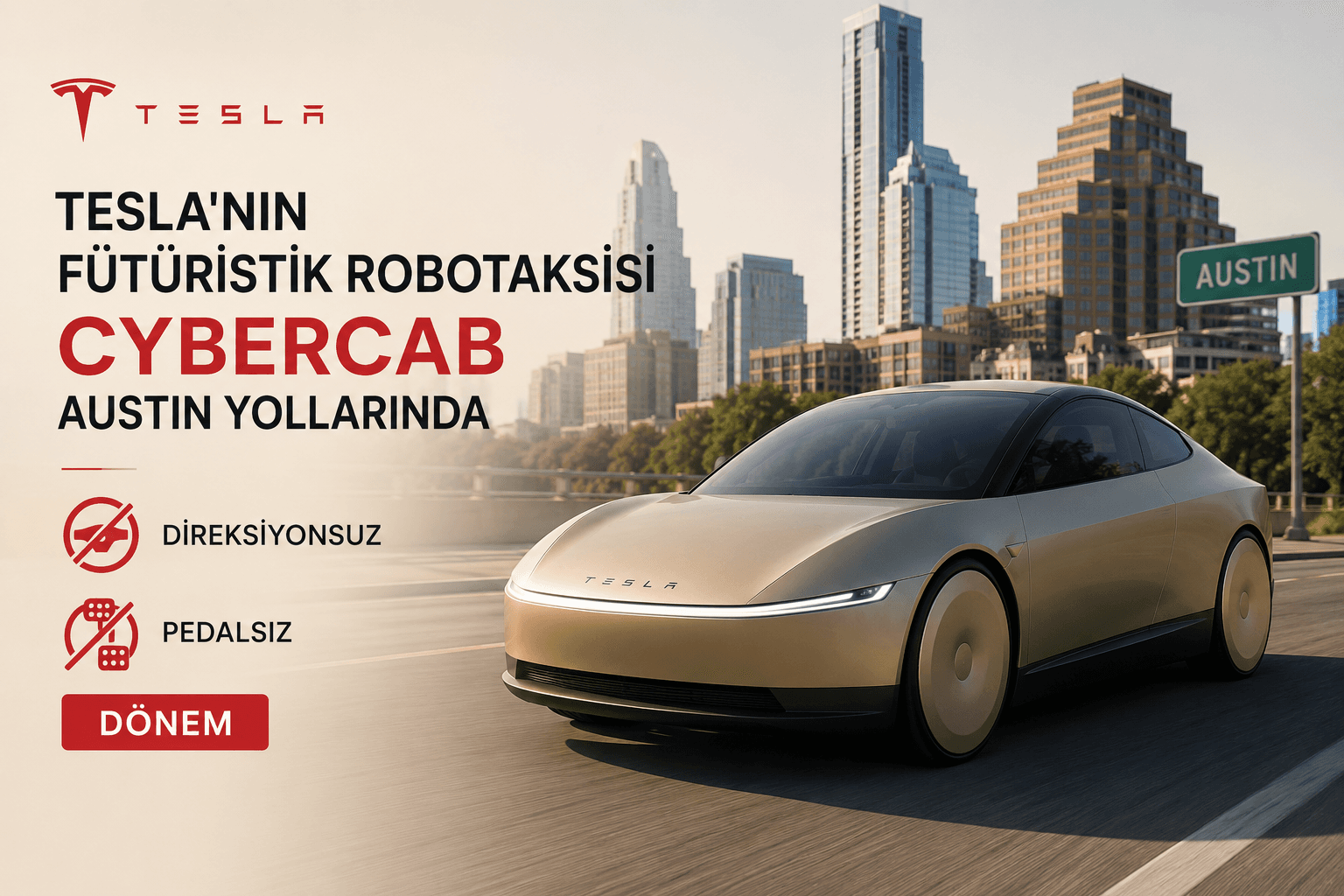 Tesla'nın Fütüristik Robotaksisi Cybercab Austin Yollarında: Direksiyonsuz ve Pedalsız Dönem