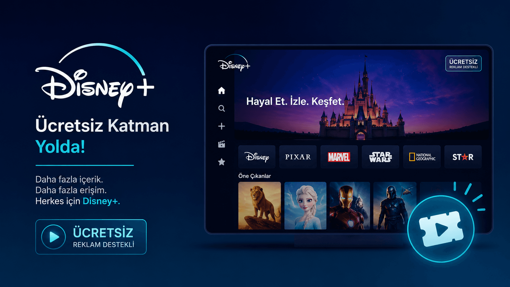 Disney Plus Ücretsiz Yayın Modeli ile YouTube'a Rakip Olmaya Hazırlanıyor