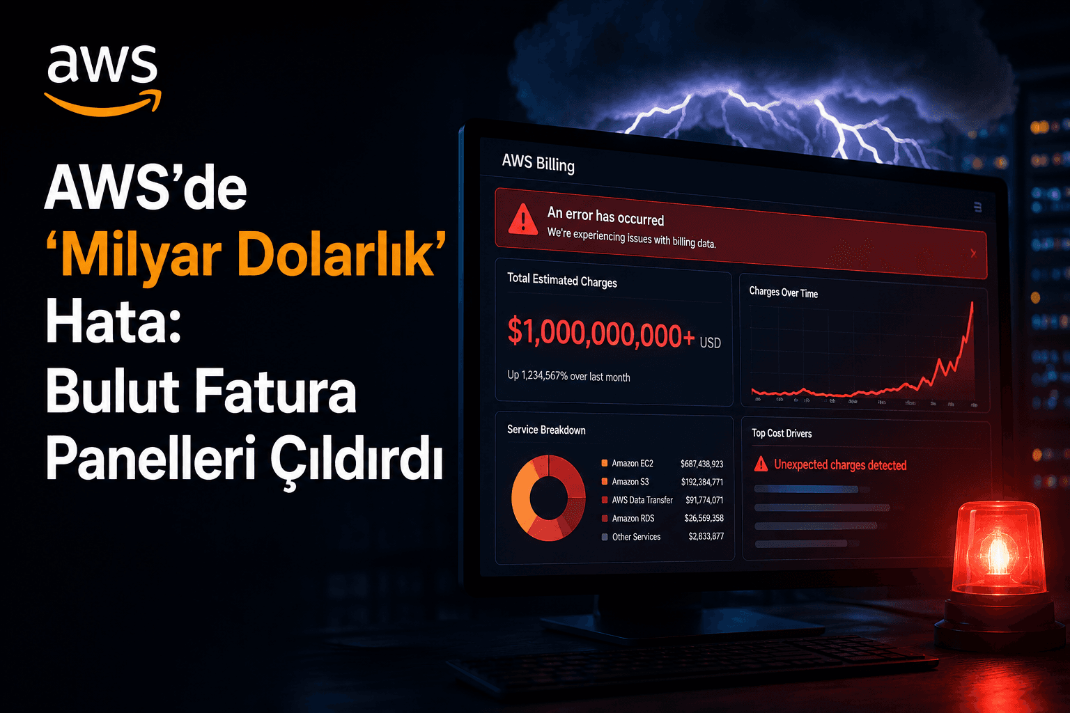 AWS'de 'Milyar Dolarlık' Hata: Bulut Fatura Panelleri Çıldırdı