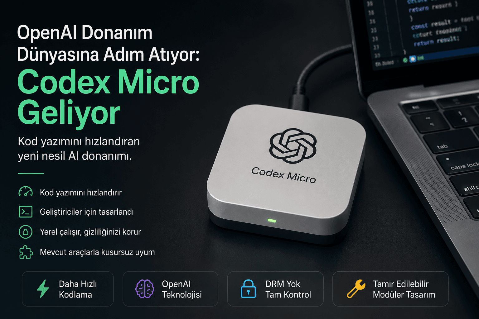 OpenAI Donanım Dünyasına Adım Atıyor: Kod Yazımını Hızlandıran 'Codex Micro' Geliyor
