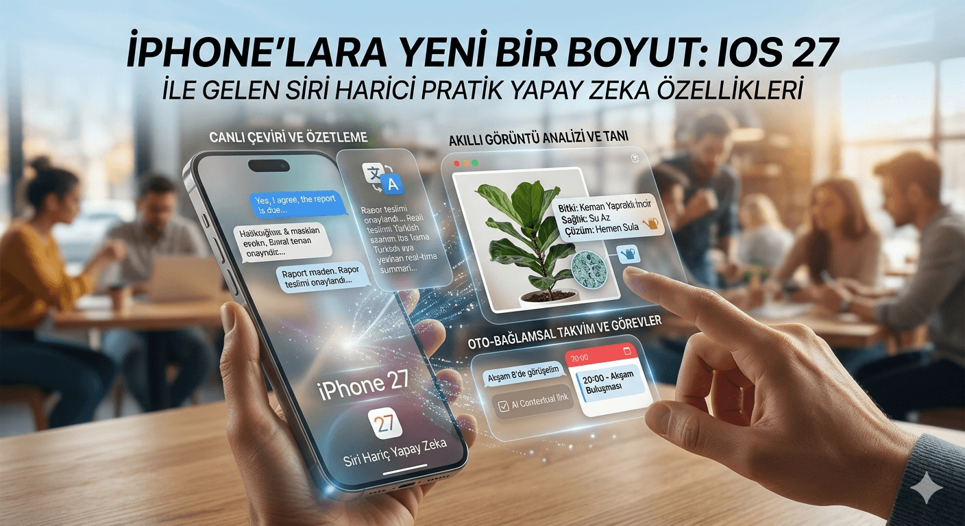 iPhone'lara Yeni Bir Boyut: iOS 27 ile Gelen Siri Harici Pratik Yapay Zeka Özellikleri