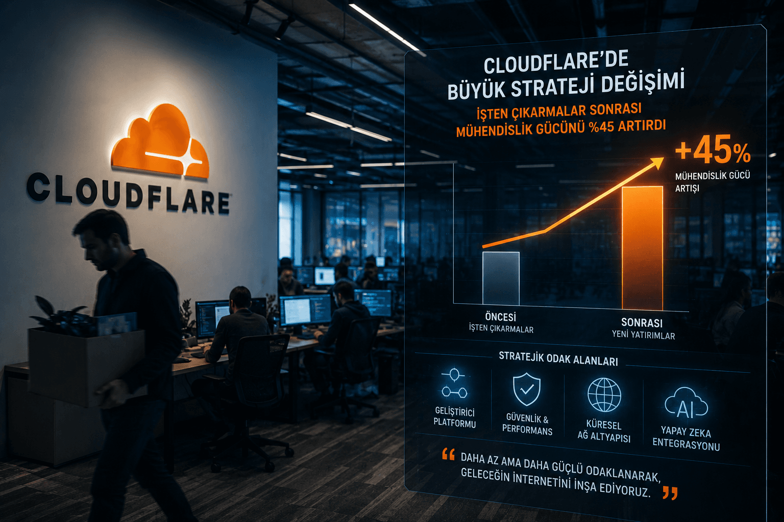 Cloudflare'de Büyük Strateji Değişimi: İşten Çıkarmalar Sonrası Mühendislik Gücünü %45 Artırdı