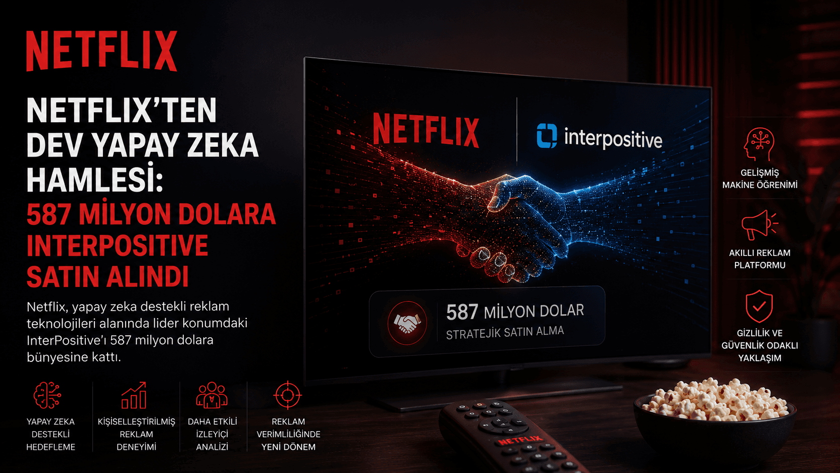 Netflix'ten Dev Yapay Zeka Hamlesi: 587 Milyon Dolara InterPositive Satın Alındı